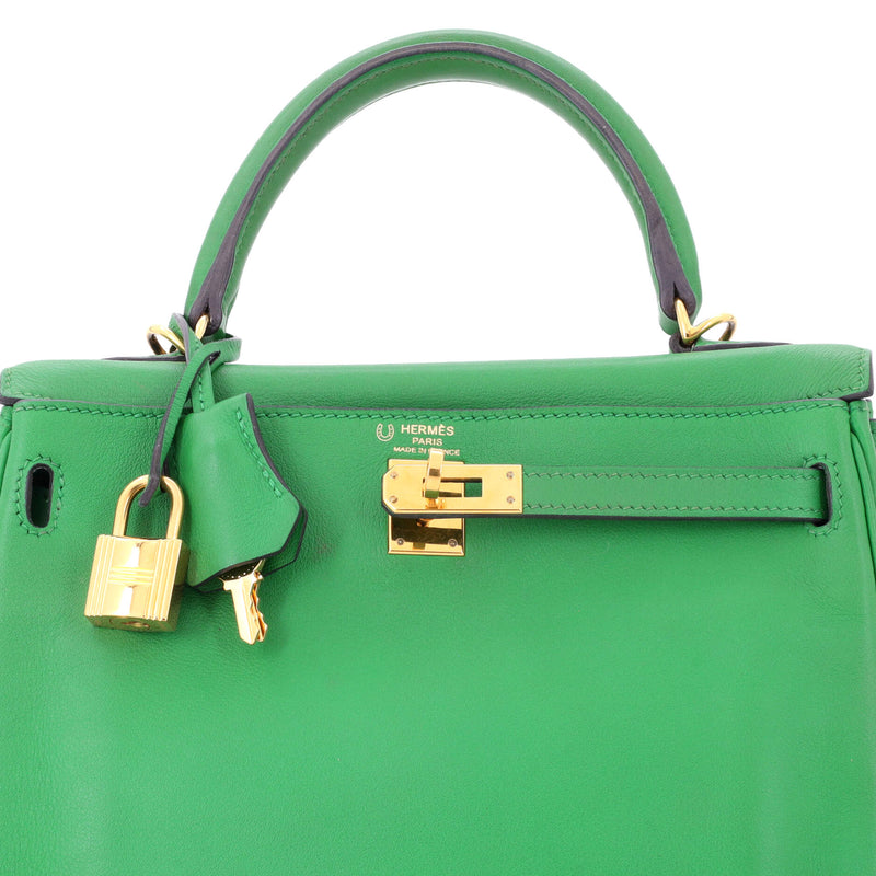 Hermes Kelly Handbag Bamboo Swift With