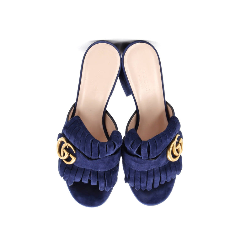Gucci Women's Gg Marmont Fringed Heeled