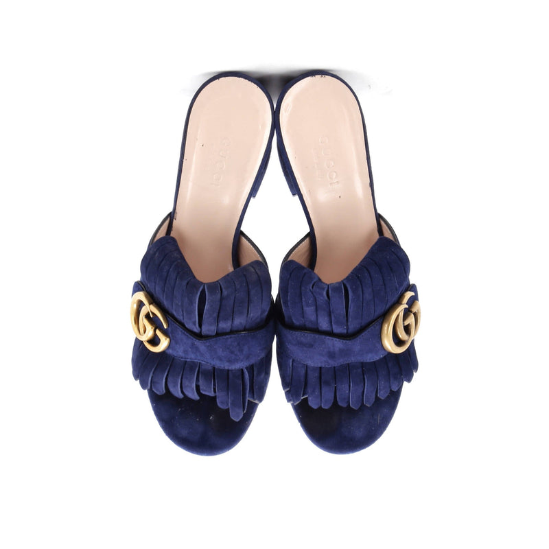 Gucci Women's Gg Marmont Fringed Heeled