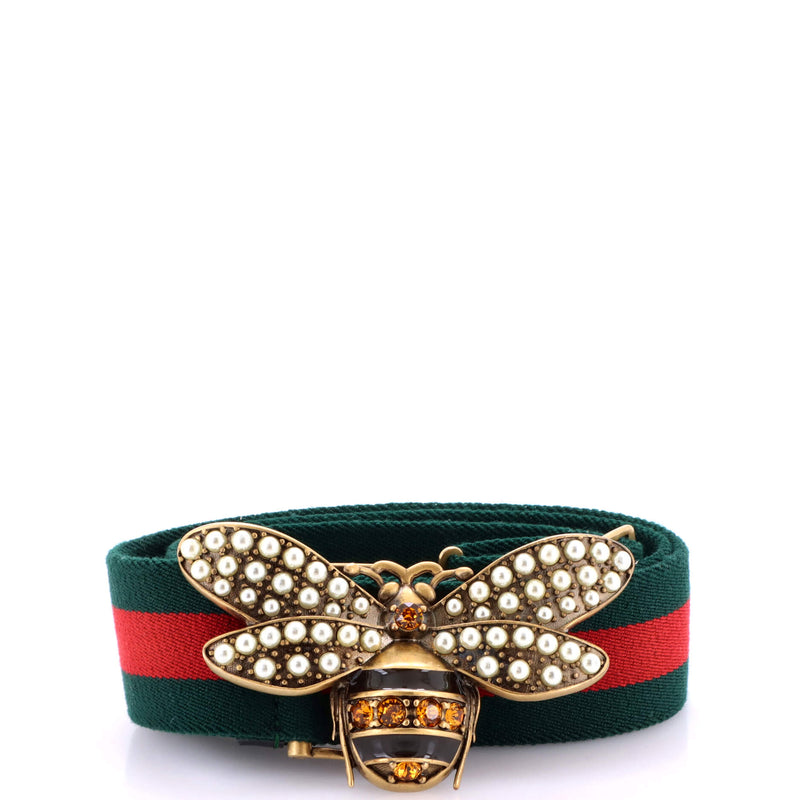 Gucci Queen Margaret Bee Belt Canvas