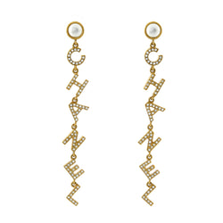 Chanel 90's Icon Letter Drop Earrings