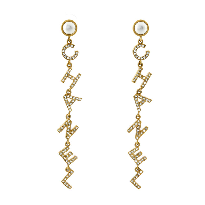 Chanel 90's Icon Letter Drop Earrings