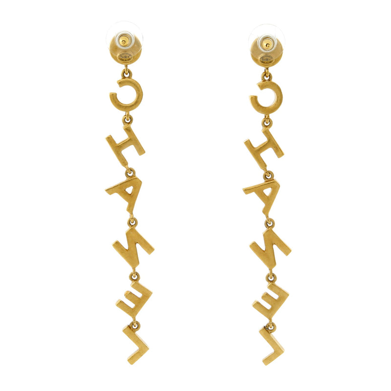 Chanel 90's Icon Letter Drop Earrings