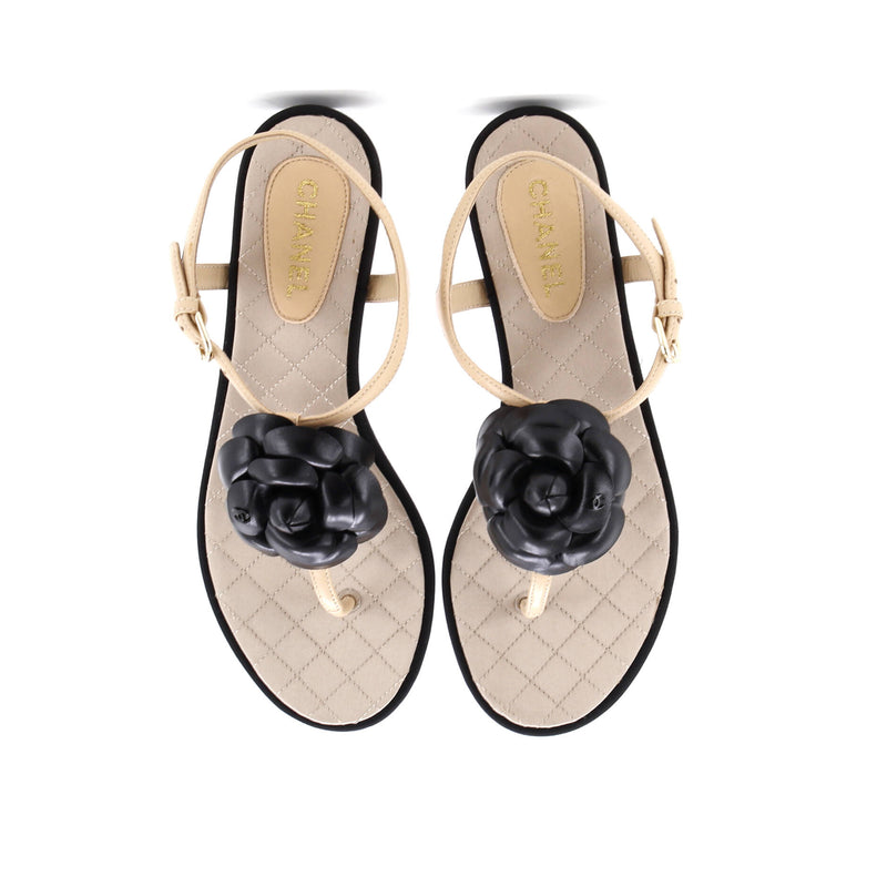 Chanel Women's Camellia T-Strap Sandals