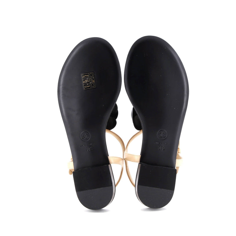 Chanel Women's Camellia T-Strap Sandals