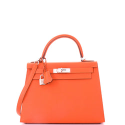 Hermes Kelly Handbag Orange H Epsom With