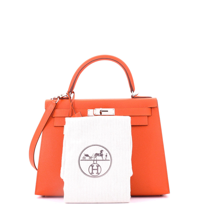 Hermes Kelly Handbag Orange H Epsom With