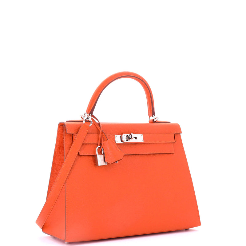 Hermes Kelly Handbag Orange H Epsom With