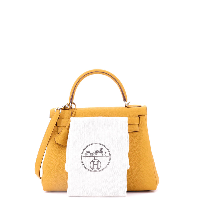 Hermes Kelly Handbag Jaune Ambre Togo