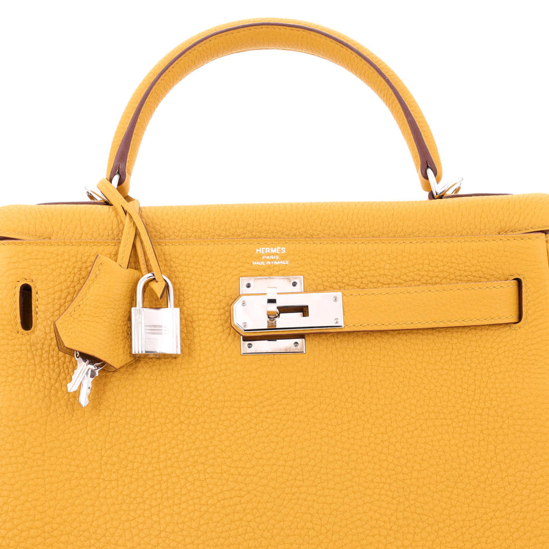 Hermes Kelly Handbag Jaune Ambre Togo