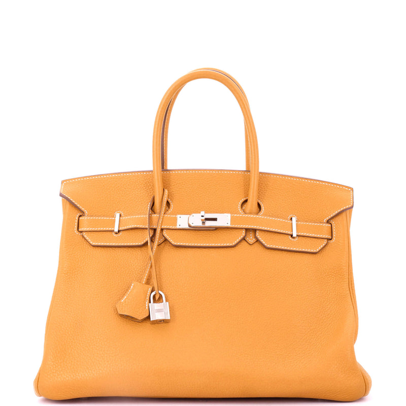 Hermes Birkin Handbag Moutarde Togo With