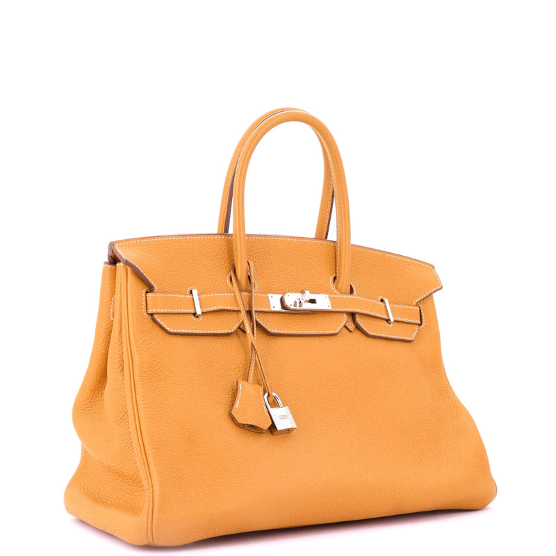 Hermes Birkin Handbag Moutarde Togo With