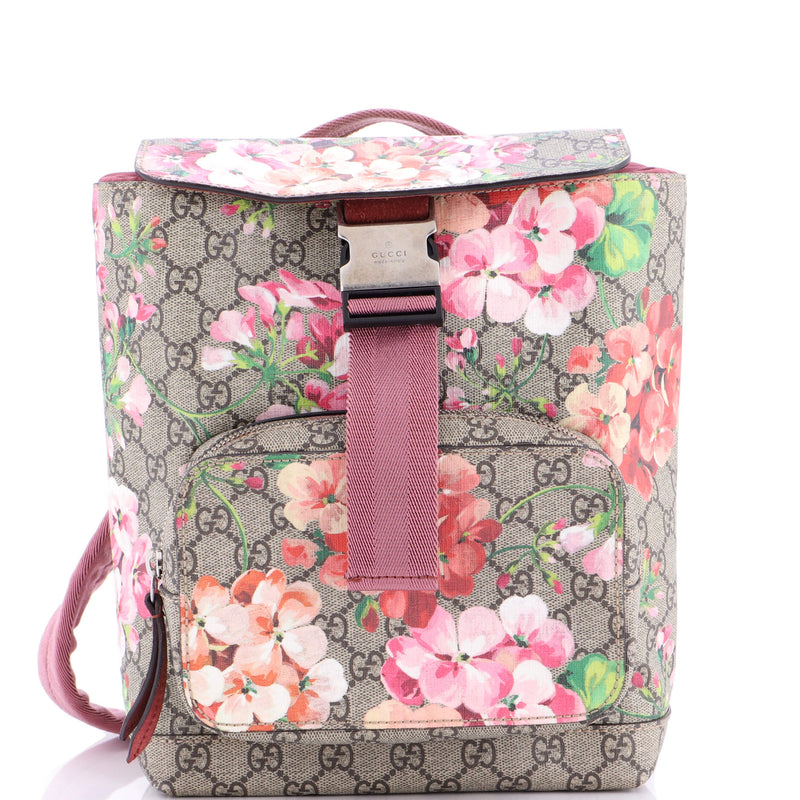 Gucci Buckle Backpack Blooms Print Gg