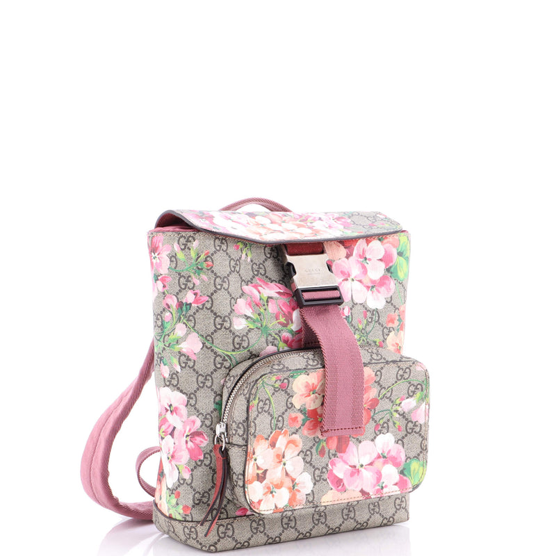 Gucci Buckle Backpack Blooms Print Gg