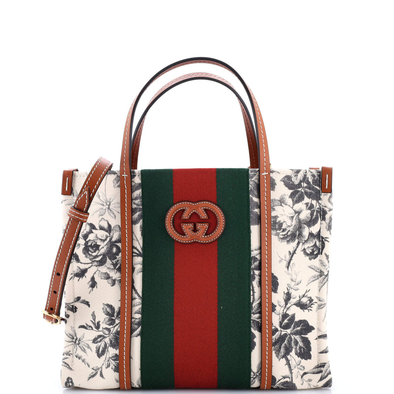 Gucci Interlocking G Web Tote Printed