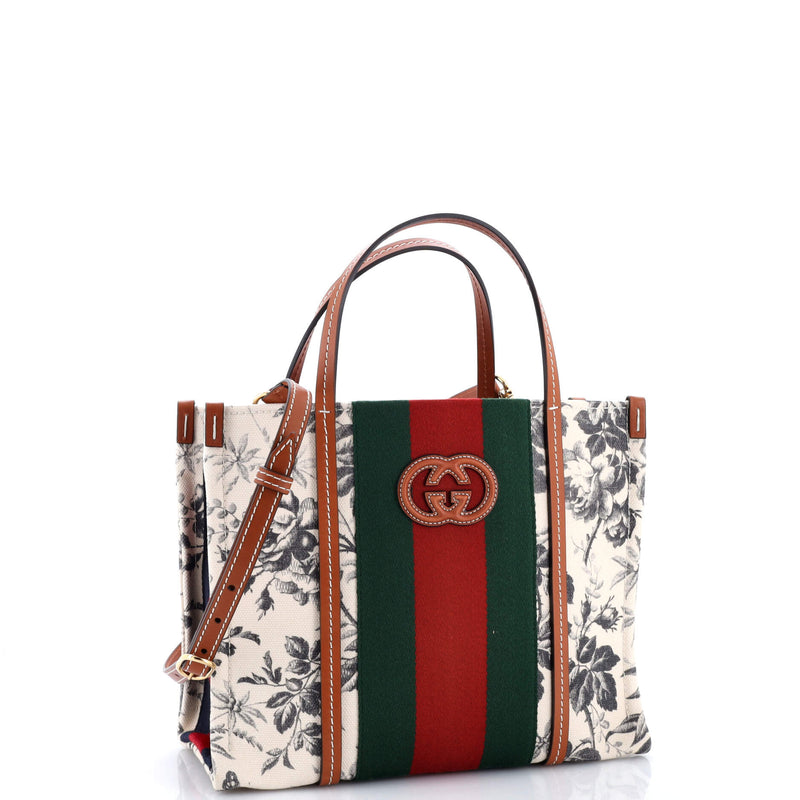 Gucci Interlocking G Web Tote Printed
