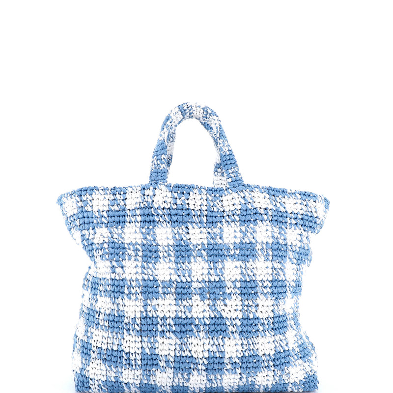 Prada Logo Tote Raffia Large