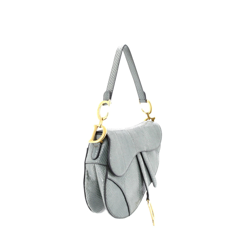 Christian Dior Saddle Handbag Python