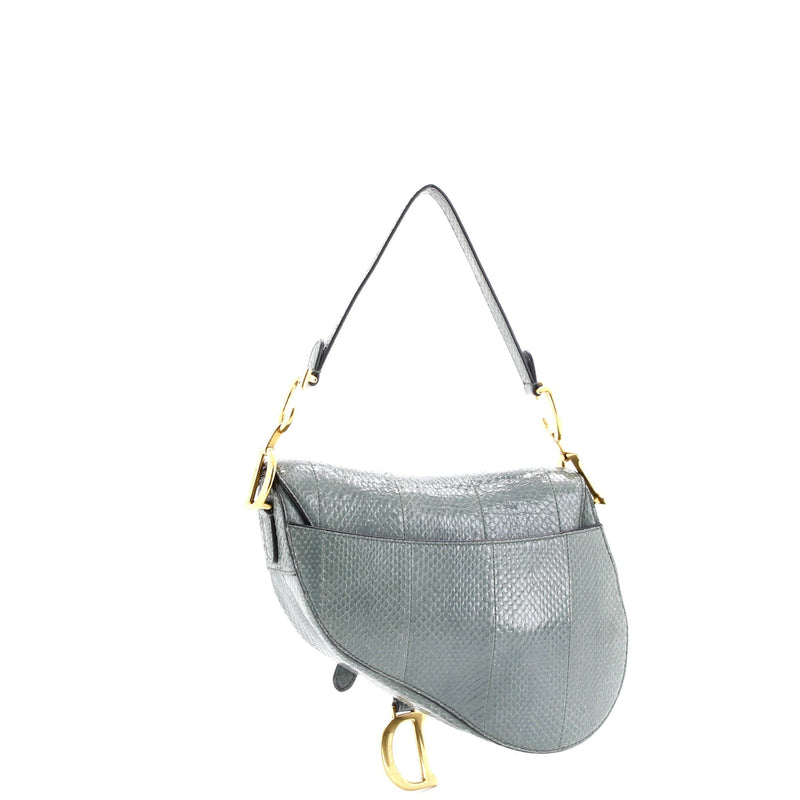 Christian Dior Saddle Handbag Python