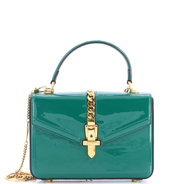 Gucci Sylvie Top Handle Bag Patent Mini