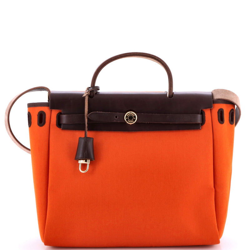 Hermes Herbag Toile And Leather Pm