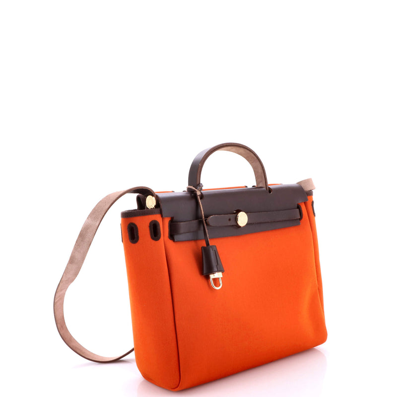 Hermes Herbag Toile And Leather Pm