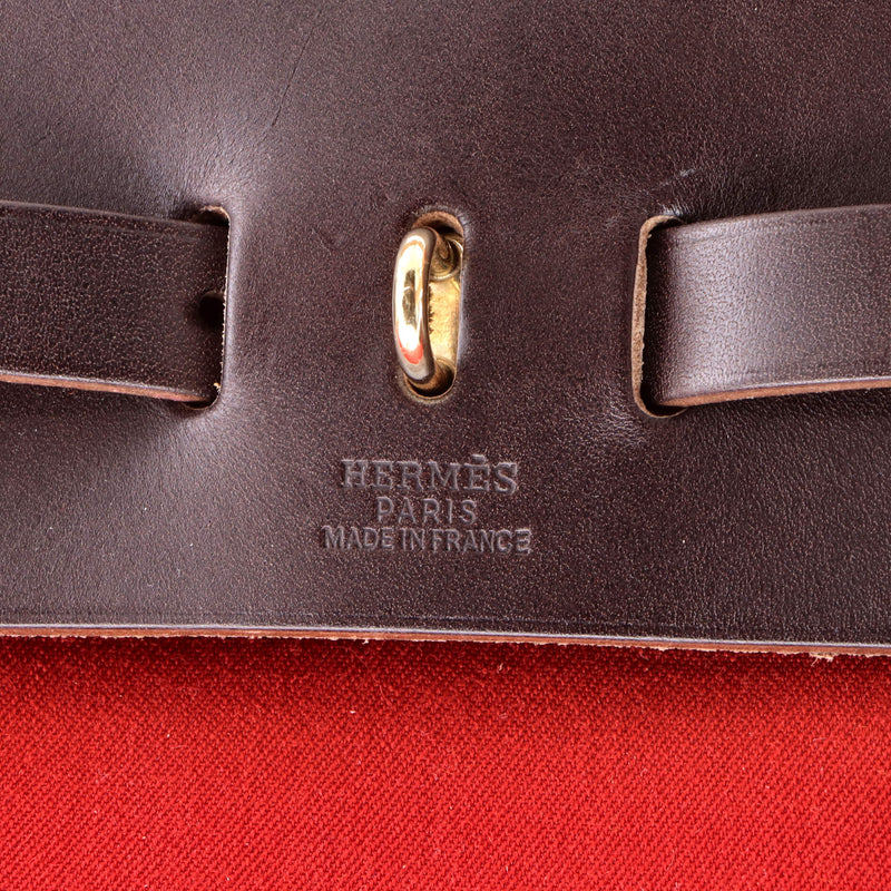 Hermes Herbag Toile And Leather Pm