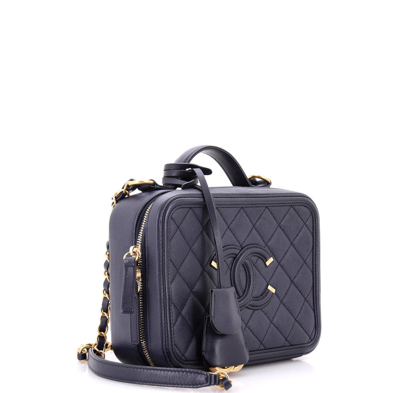 Chanel Filigree Vanity Case Quilted