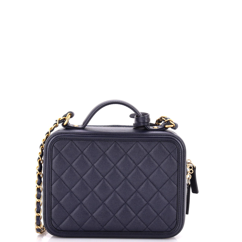 Chanel Filigree Vanity Case Quilted