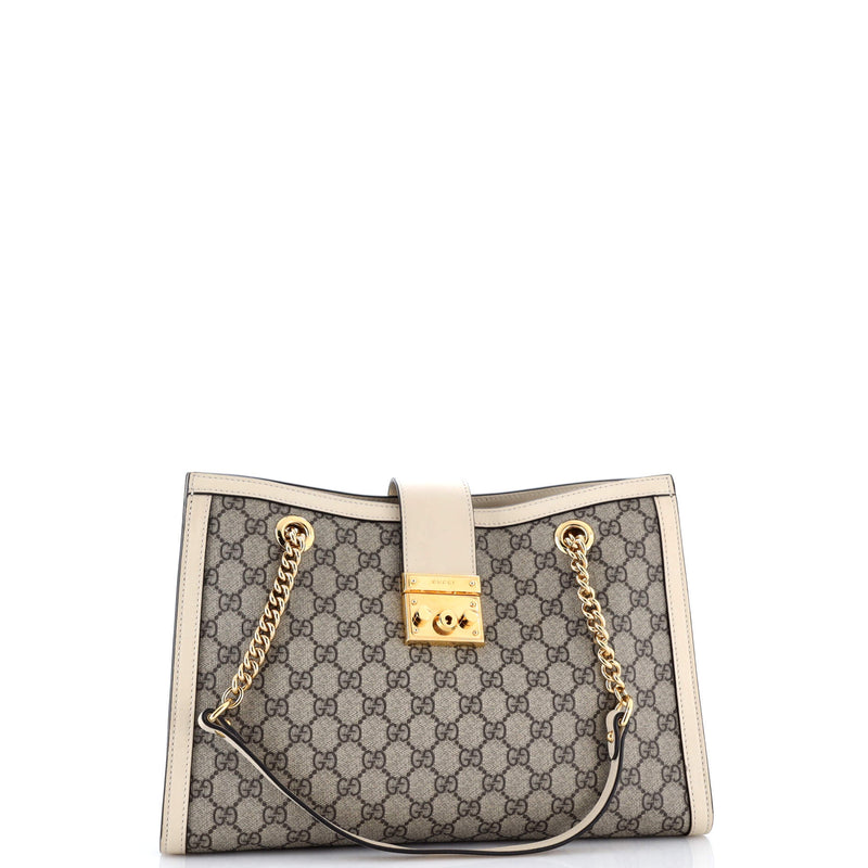 Gucci Padlock Chain Tote Gg Coated