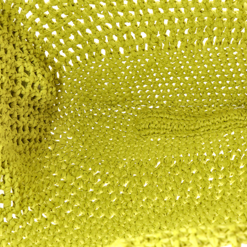 Prada Triangle Logo Bucket Tote Raffia