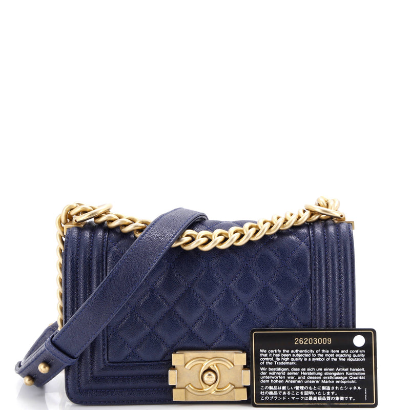 Chanel Boy Flap Bag Quilted Caviar Small