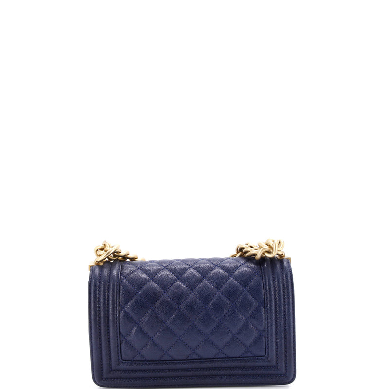 Chanel Boy Flap Bag Quilted Caviar Small