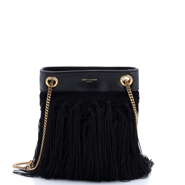 Saint Laurent Grace Fringe Hobo Leather