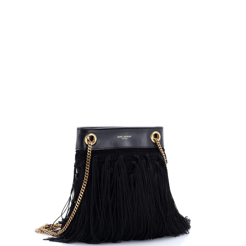 Saint Laurent Grace Fringe Hobo Leather
