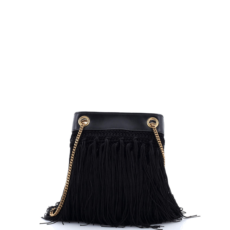 Saint Laurent Grace Fringe Hobo Leather