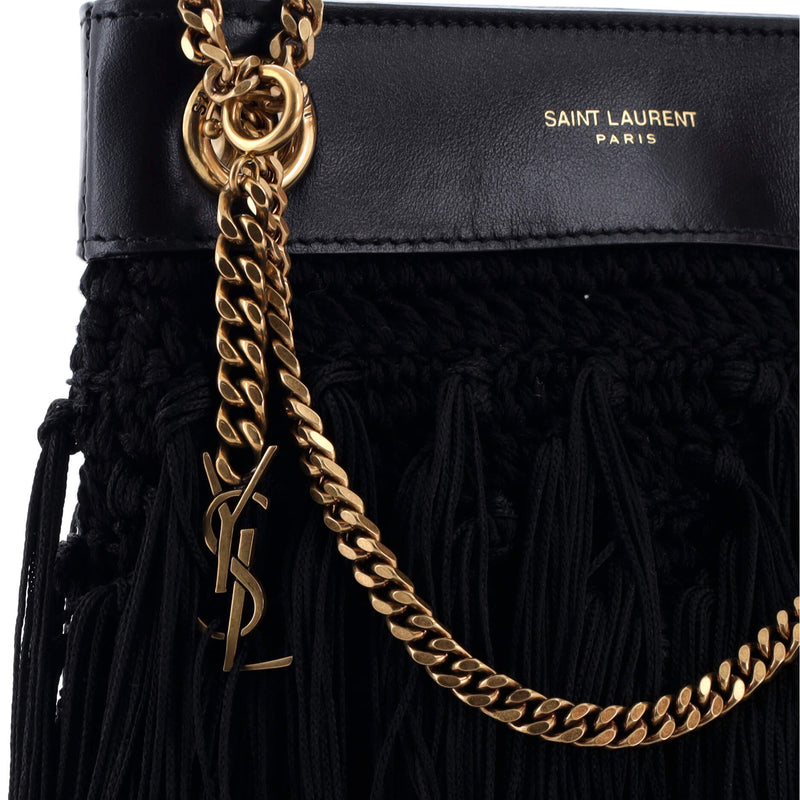 Saint Laurent Grace Fringe Hobo Leather