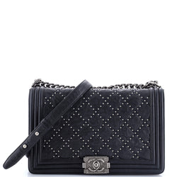 Chanel Boy Flap Bag Studded Quilted