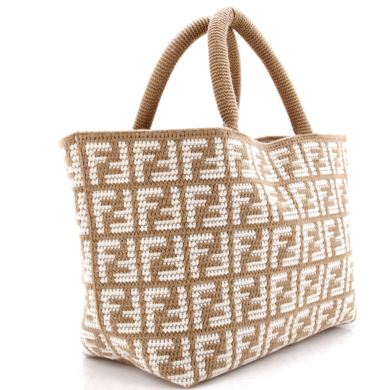 Fendi Shopper Tote Zucca Crochet