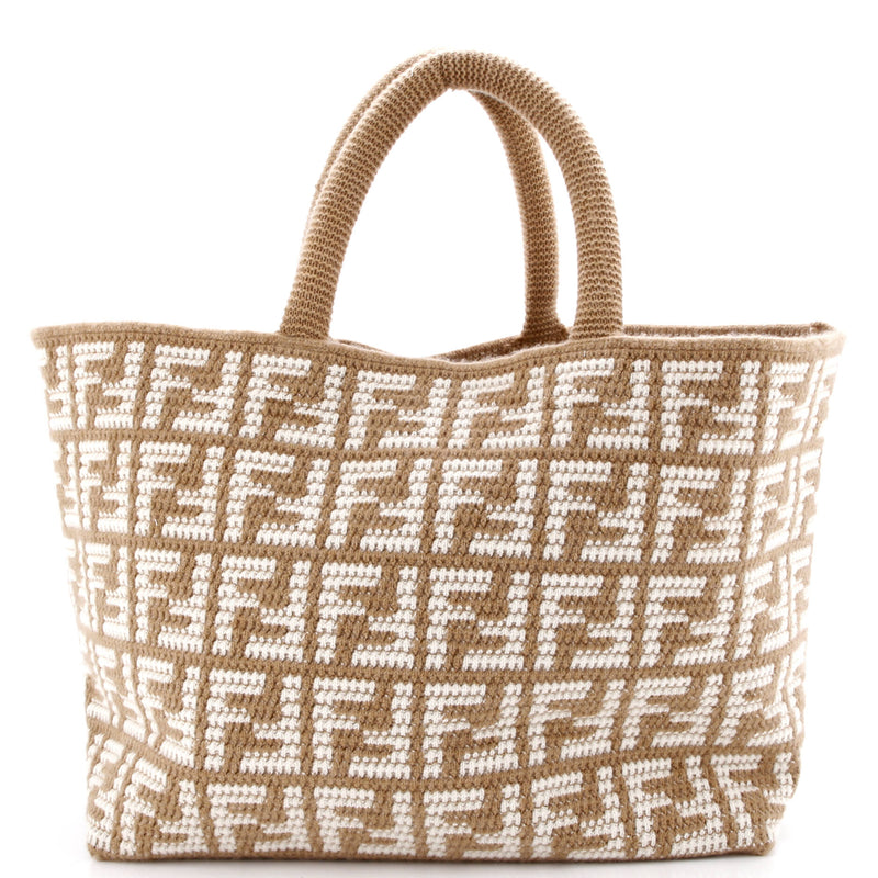 Fendi Shopper Tote Zucca Crochet