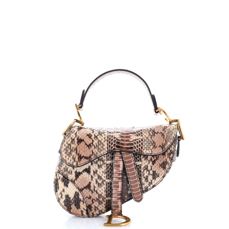 Christian Dior Saddle Handbag Python