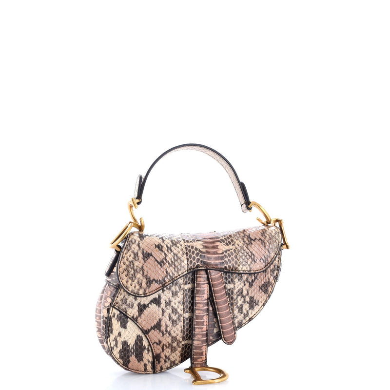 Christian Dior Saddle Handbag Python