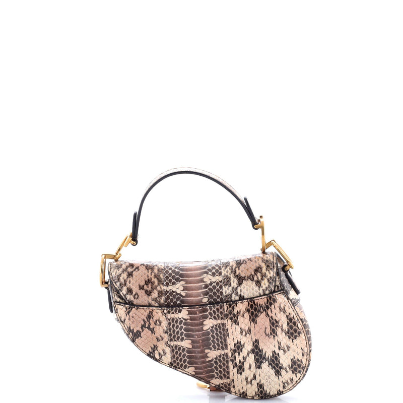 Christian Dior Saddle Handbag Python