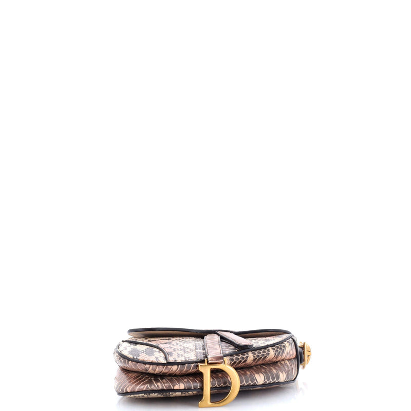Christian Dior Saddle Handbag Python