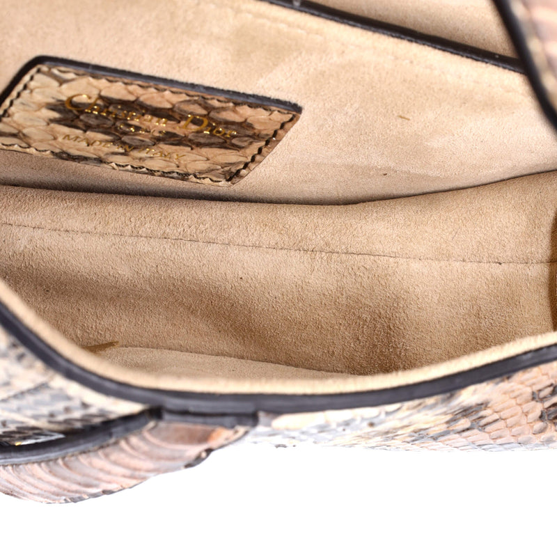 Christian Dior Saddle Handbag Python