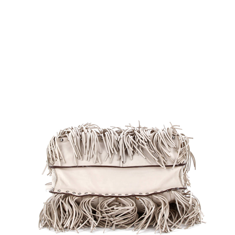 Prada Convertible Fringe Tote Studded