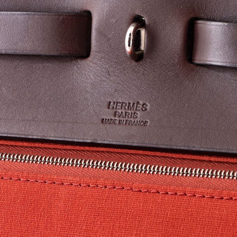 Hermes Herbag Zip Leather And Toile 50