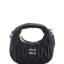 Miu Wander Hobo Matelasse Leather Mini