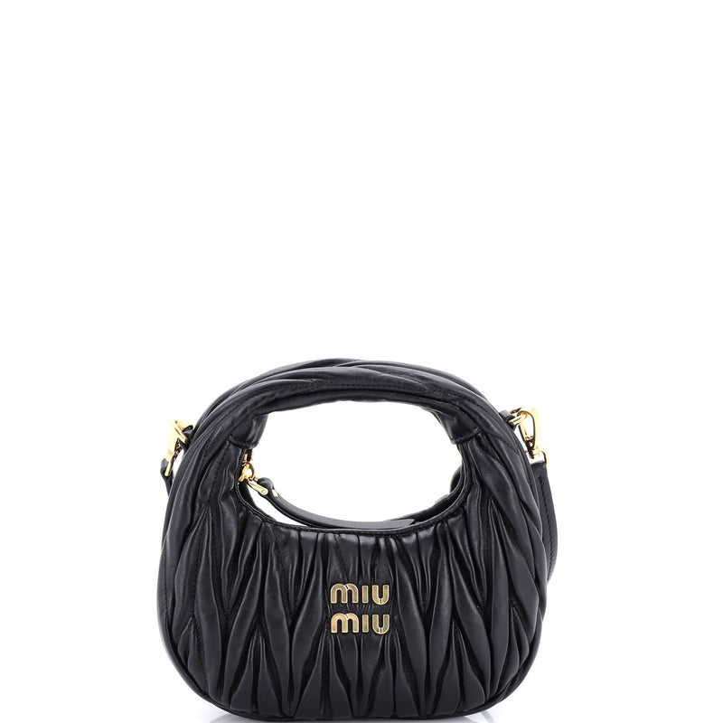 Miu Wander Hobo Matelasse Leather Mini