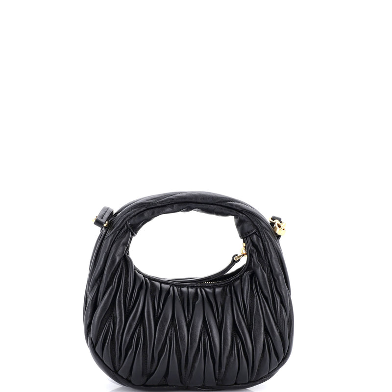 Miu Wander Hobo Matelasse Leather Mini
